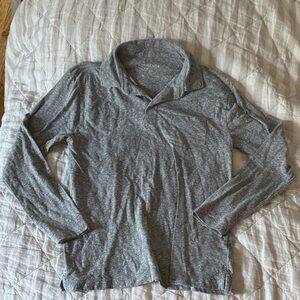 Boy’s Heather-Gray Long Sleeve Polo Shirt, Size XL